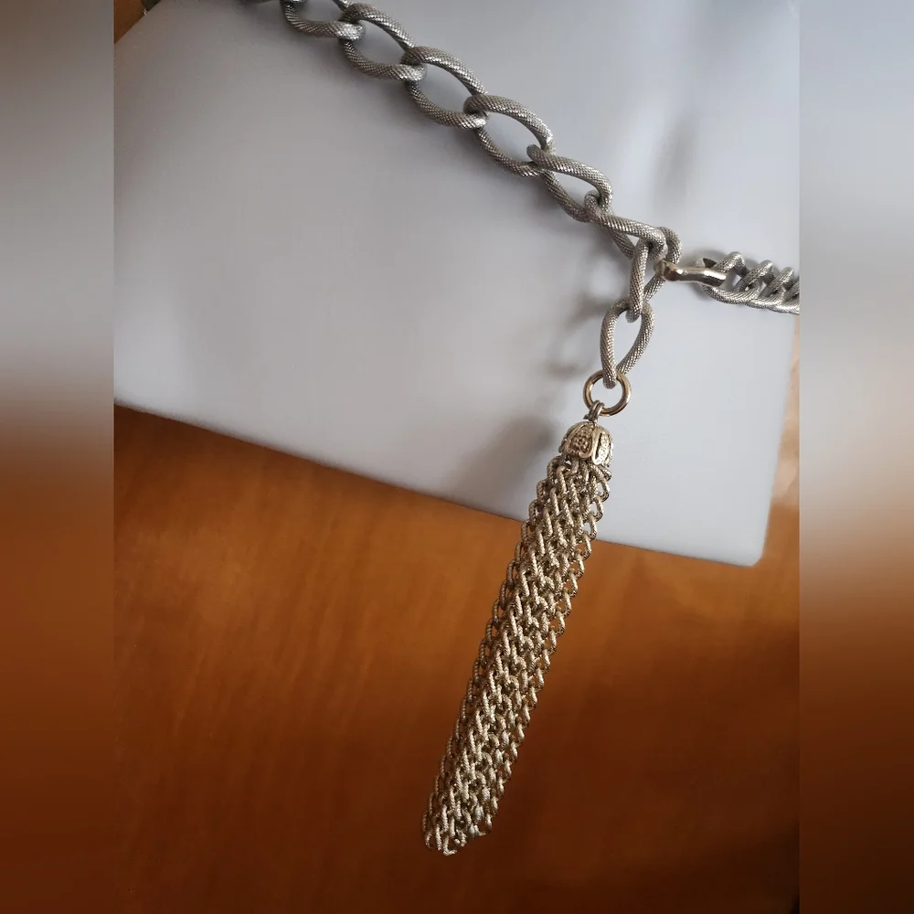 Belt or Necklace Silver Tone Metal Chain